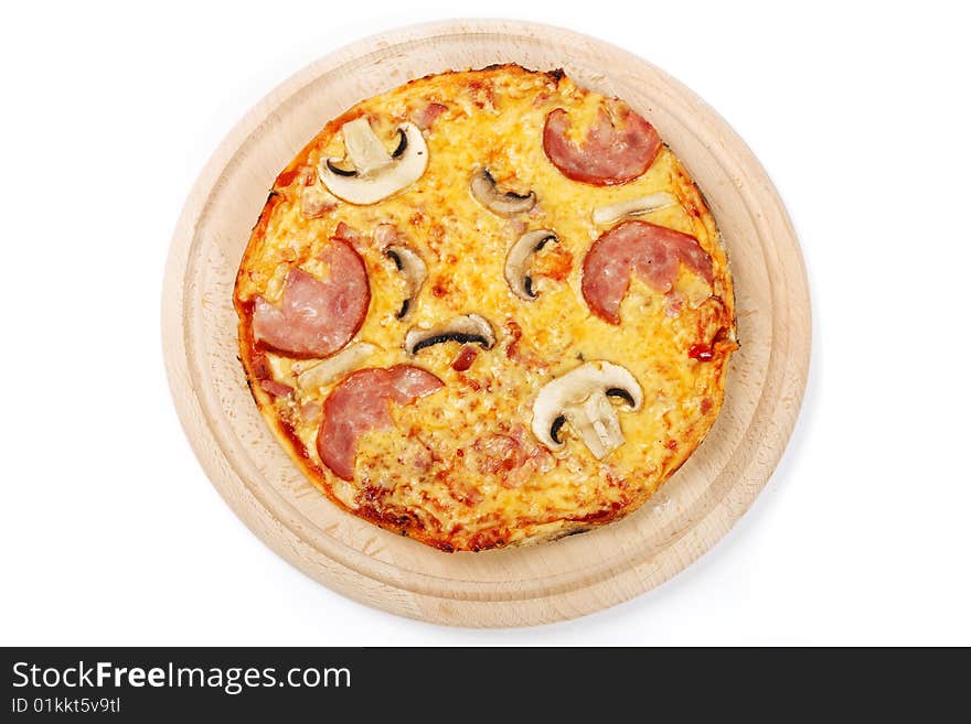 Pizza isolated white fastfood cheese