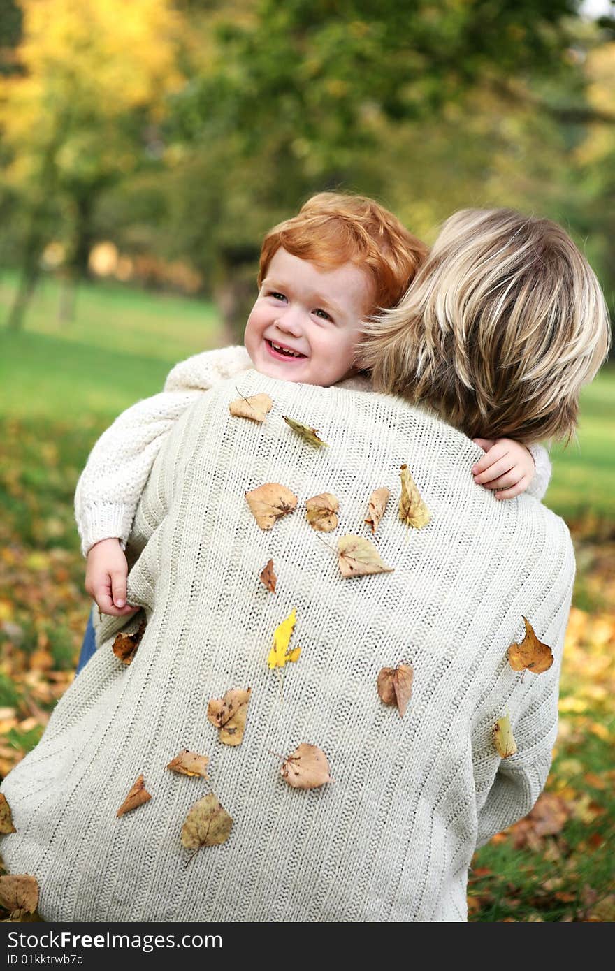 Mother with son,outdoor shot