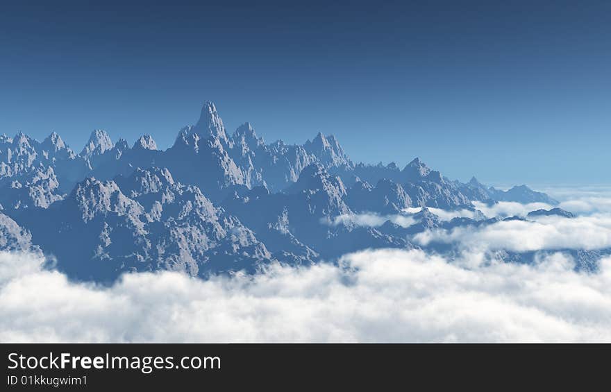 Mountains at the skyline