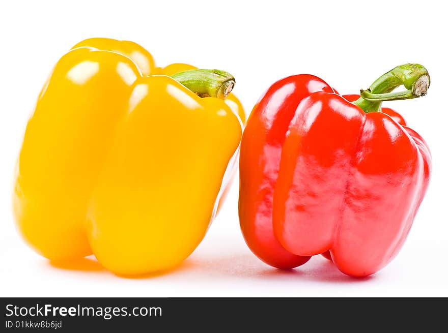 Sweet peppers on the white background