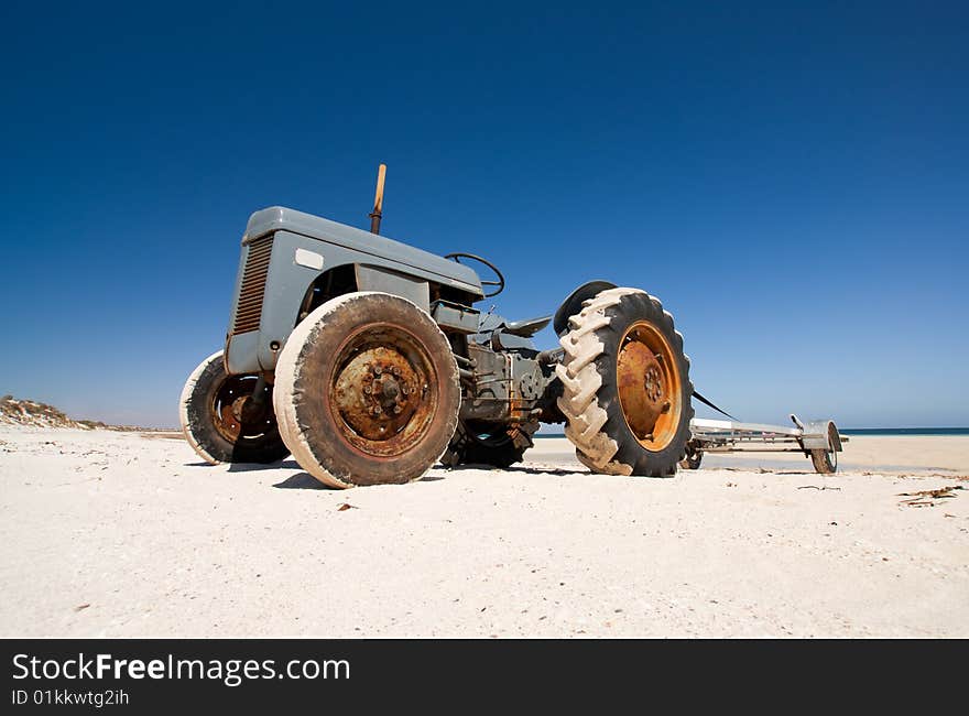 Tractor at Hardwick Bay, South Australia. Tractor at Hardwick Bay, South Australia