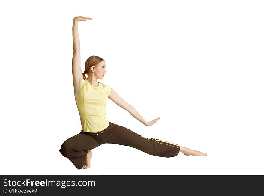 Young Girl Stretches Muscles