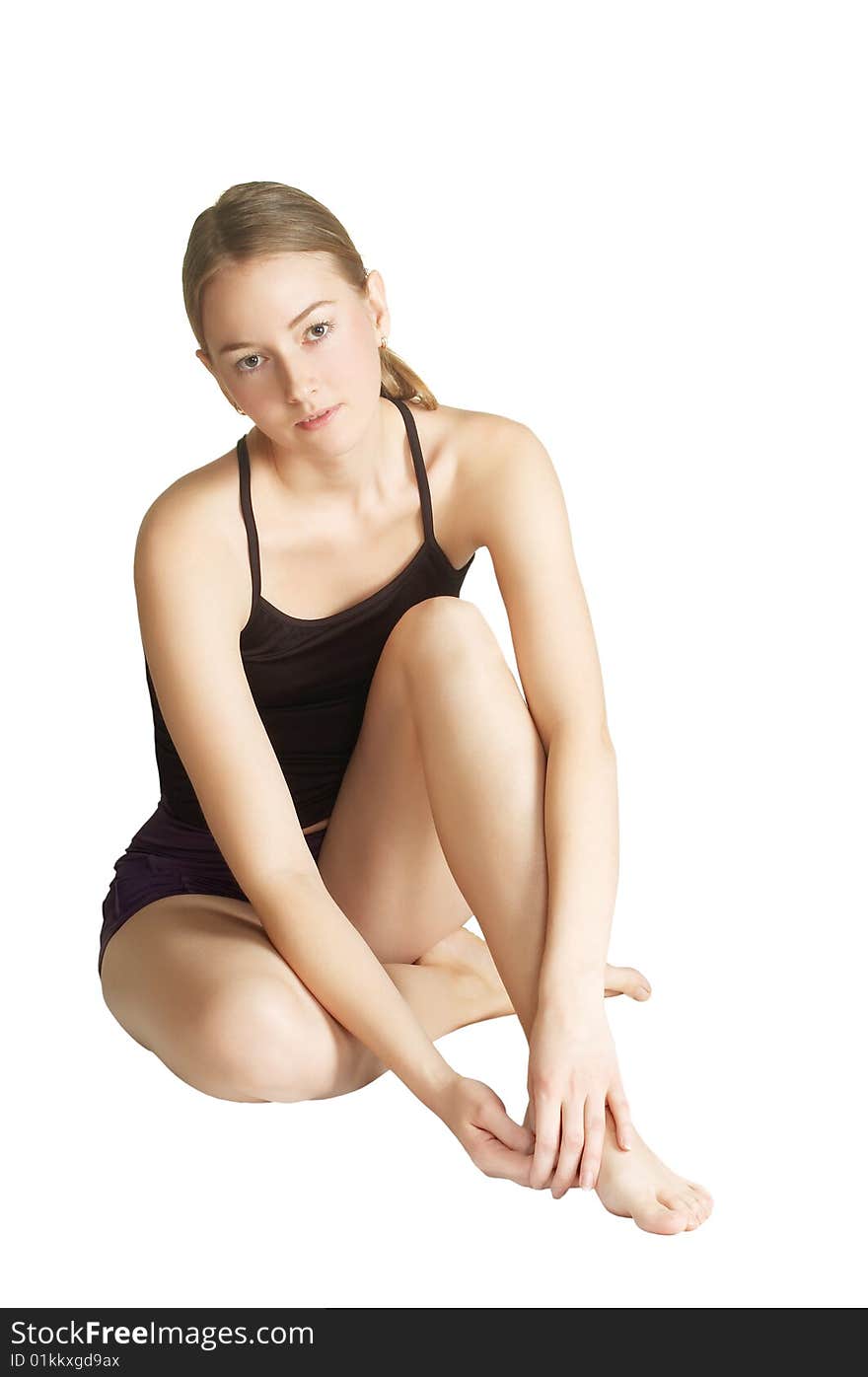 Young Girl Has A Rest After Training