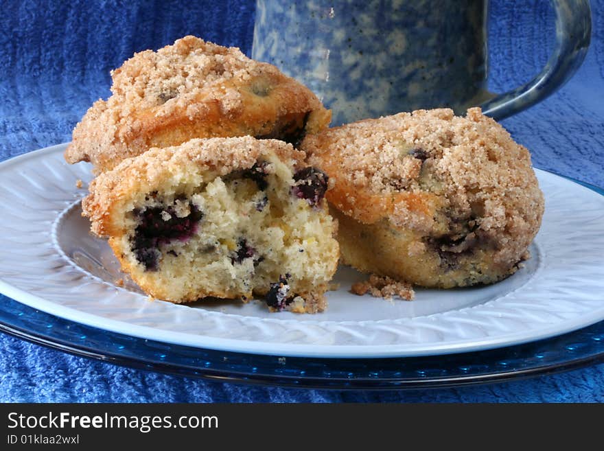 Blueberry Muffins With Coffee