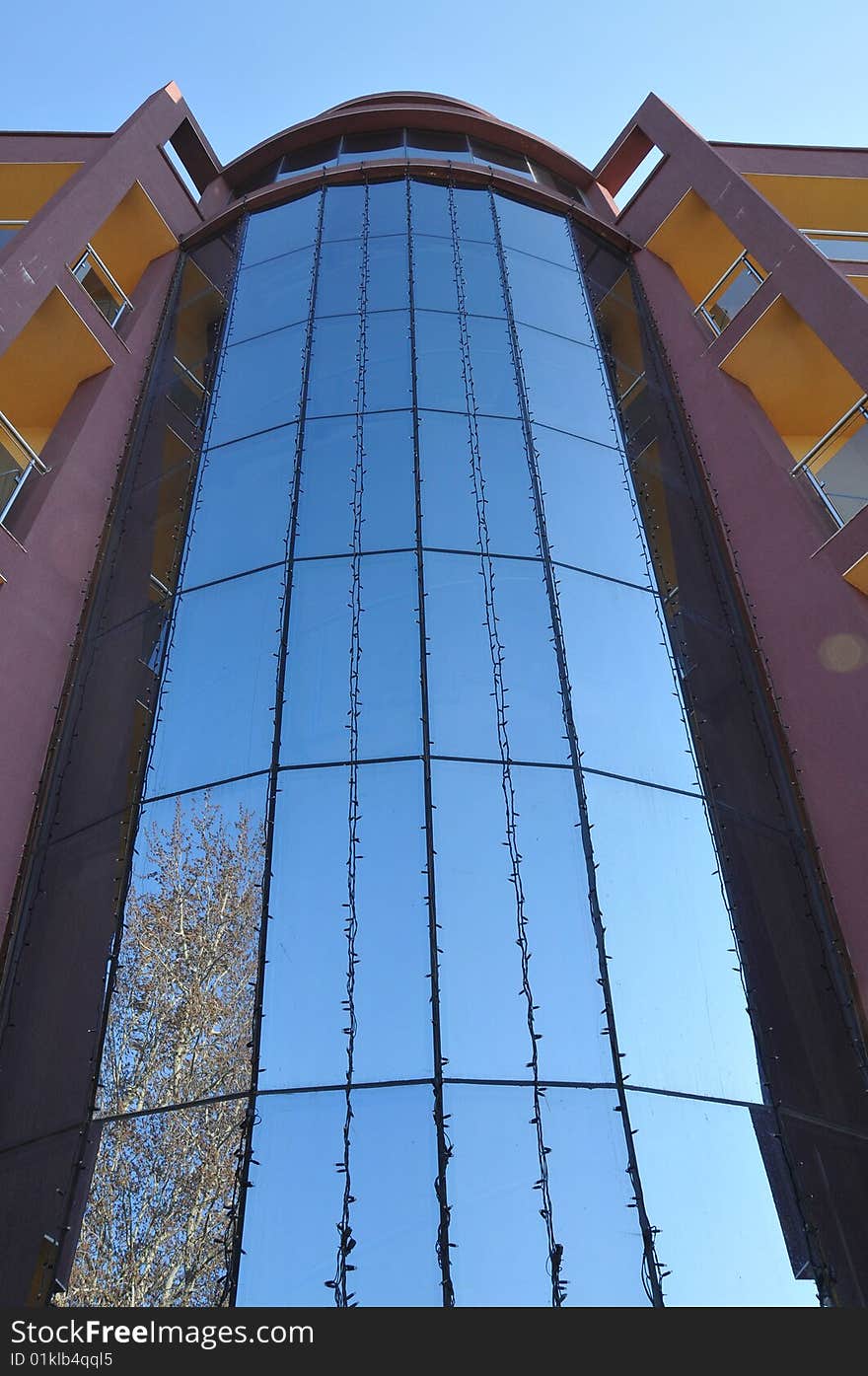 View of the glass facade