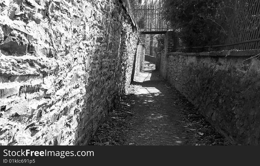 Ancient Walkway inside a Town. Ancient Walkway inside a Town