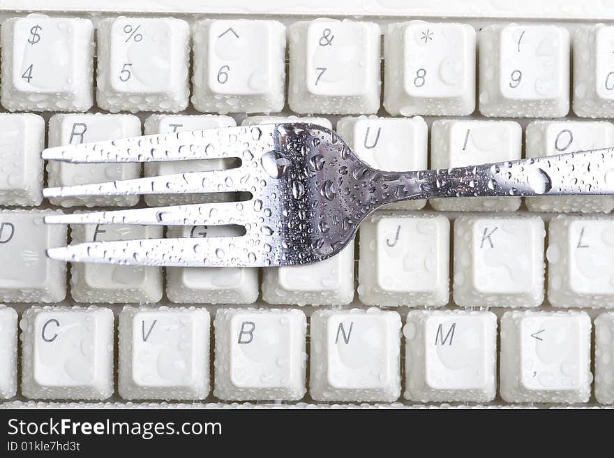 Creative keyboard with drops water