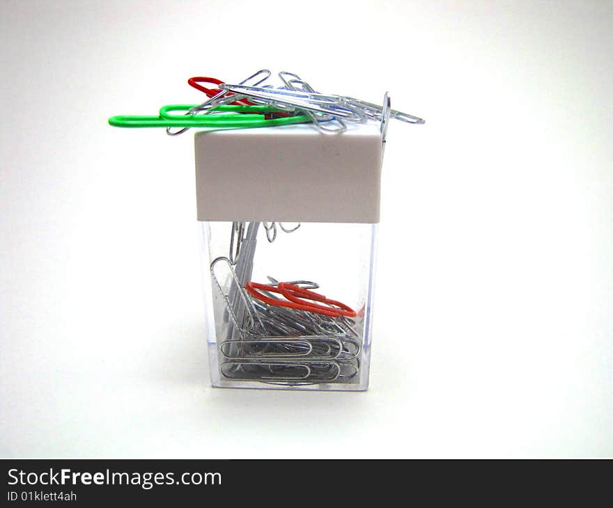 Paper Clip Box with white background. Paper Clip Box with white background.