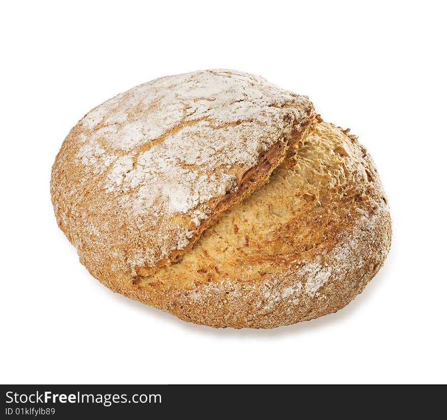 Loaf of bread isolated on white background with clipping path.