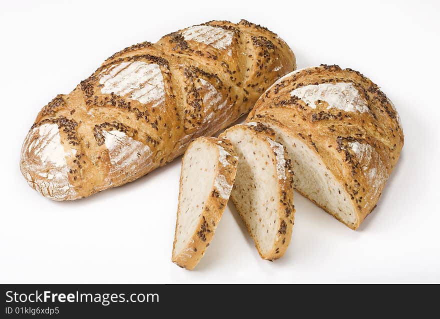 Bread isolated on white background with clipping path.