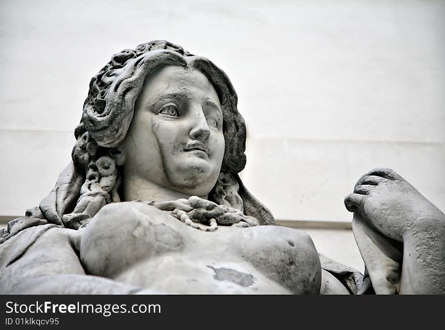 Stone Sculpture of Long Haired Beauty