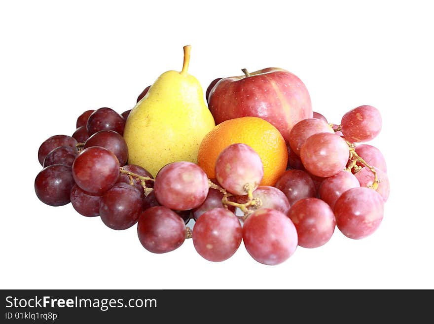 Isolated fruits on the white background