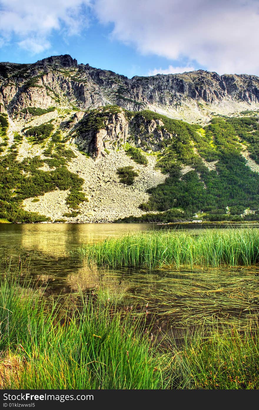 The glacial lake in the Rila