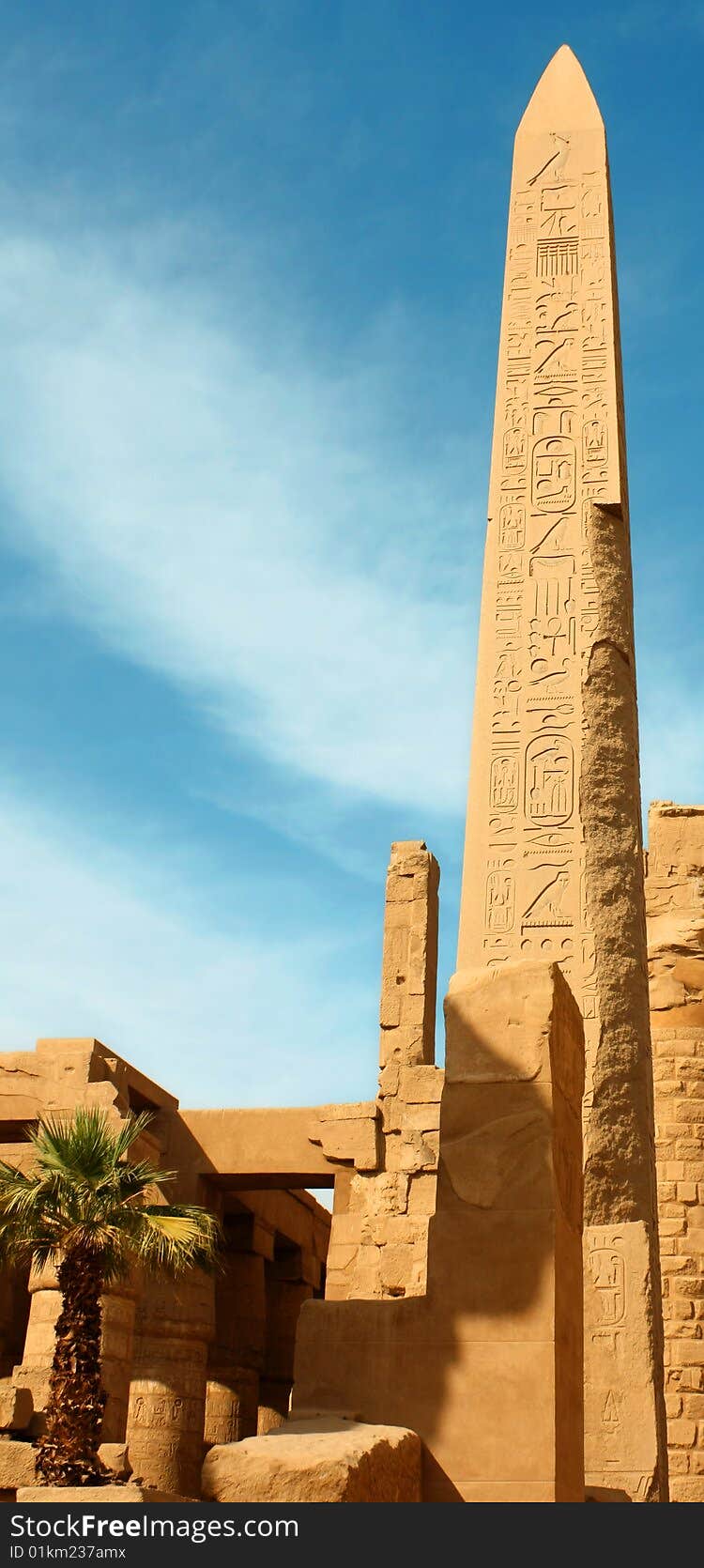 Pharaon Hatshepsut's obelisk in Temple of Karnak