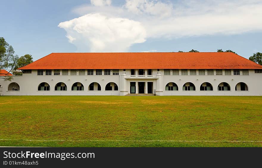 Front view of building in National University of Singapore campus