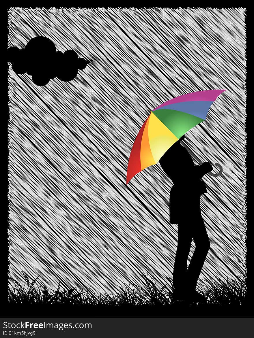 Girl with umbrella