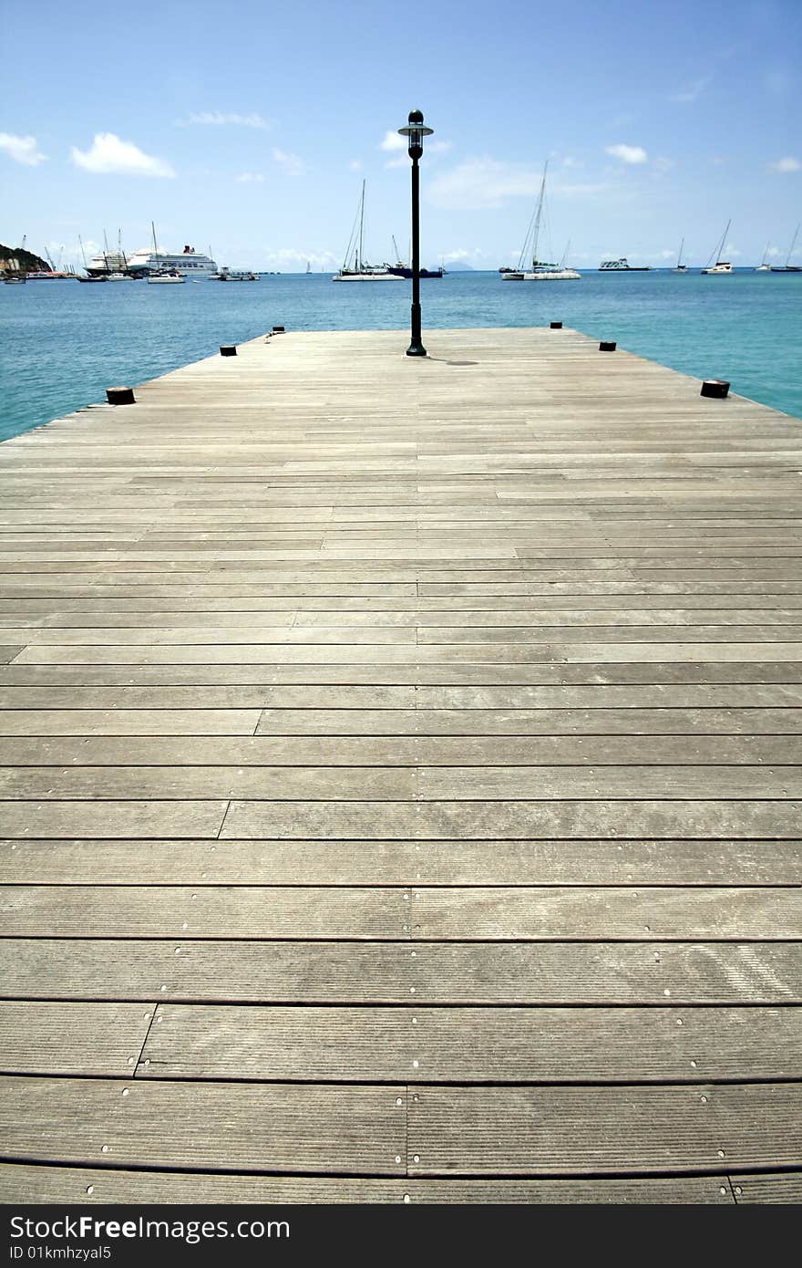 A pier in philpsburg the dutch capital of Saint Martin in the caribbean. A pier in philpsburg the dutch capital of Saint Martin in the caribbean