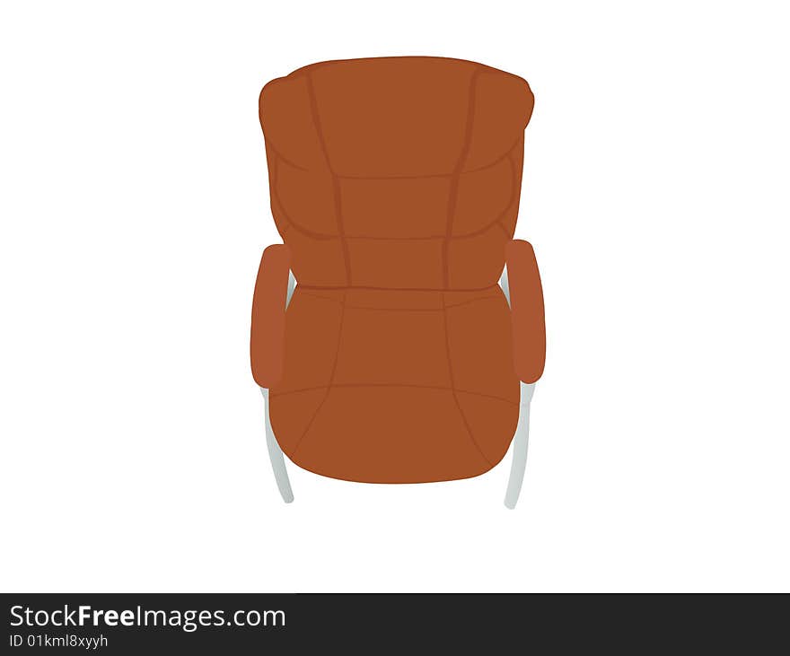 Leather chair on white background