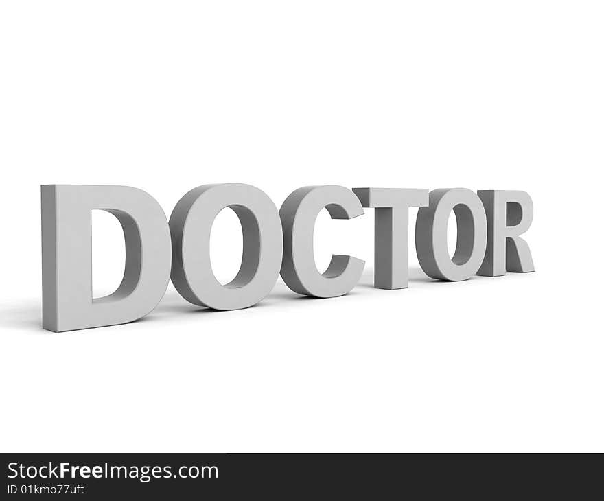 Three dimensional isolated doctor word. Three dimensional isolated doctor word