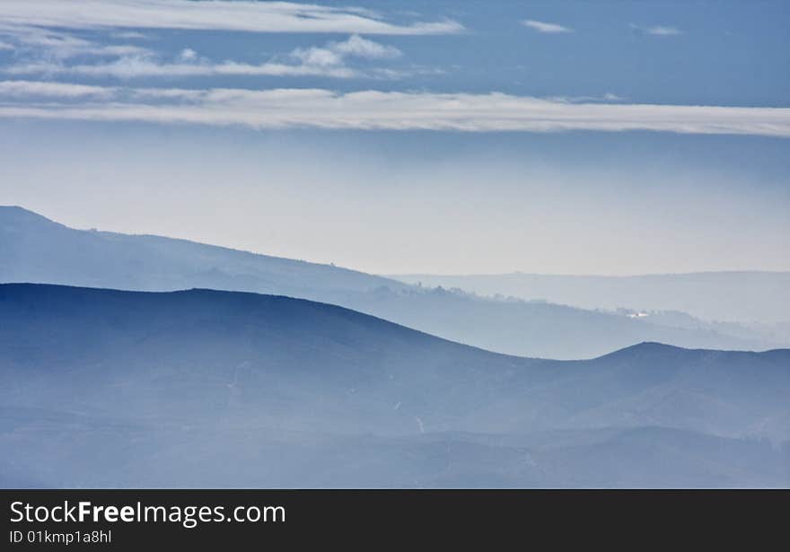 Mountains and clouds