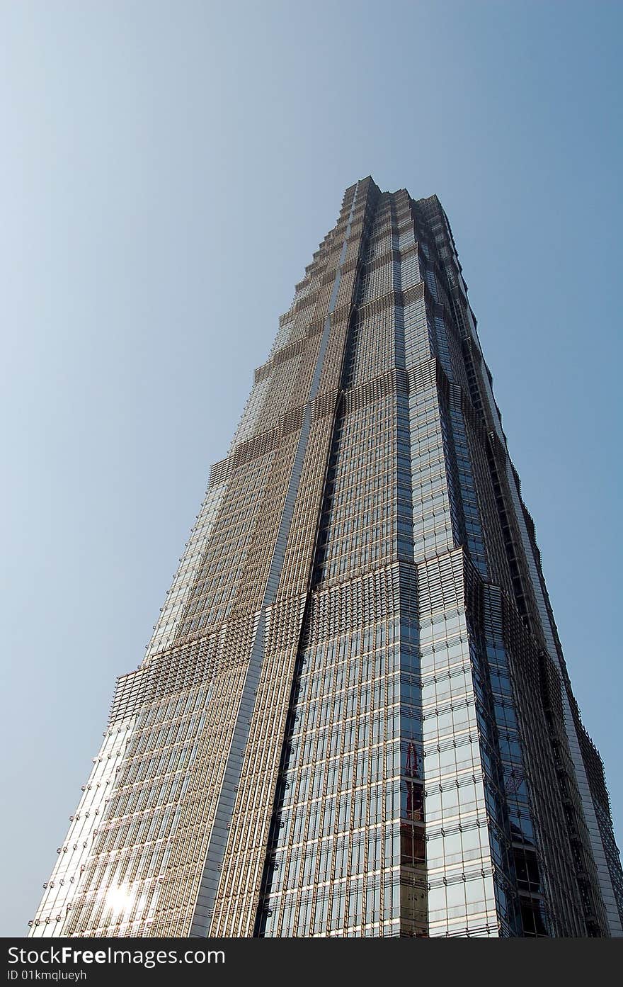 Jinmao Tower ,situated in Pudong New Area,Shanghai,Chian.Standing 88floors and 1380feet (420meters)high,