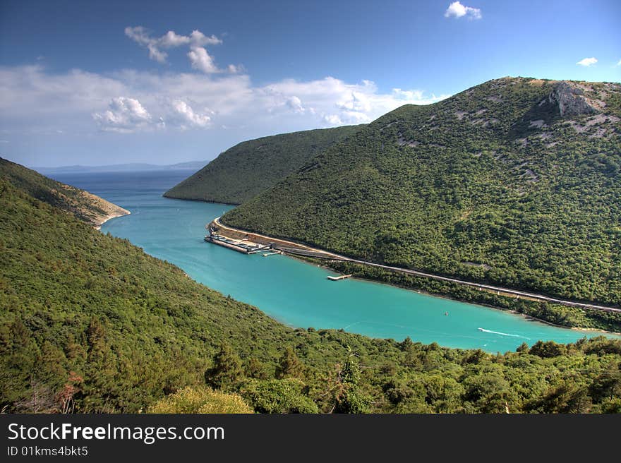 A small bay in plomin with very strange water color. A small bay in plomin with very strange water color