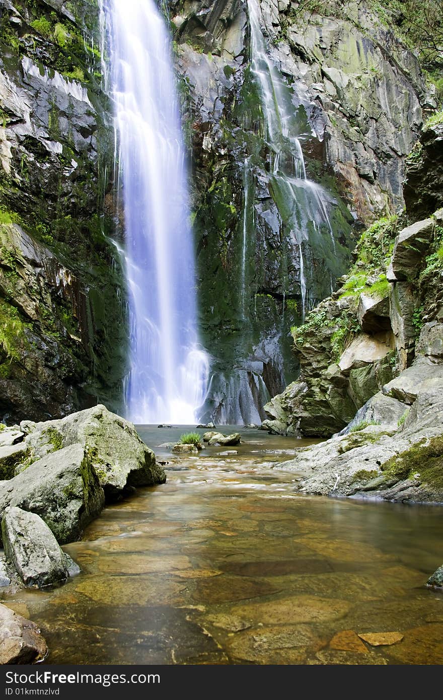 Down river from the mountains, water and nature