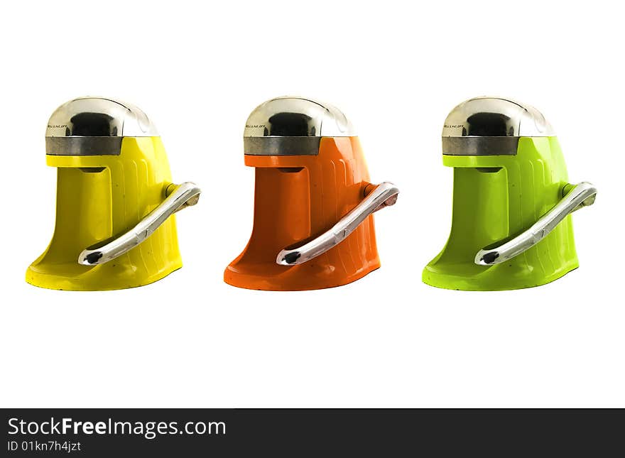 Three Retro Colorful Juice Extractors