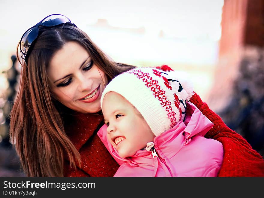 Portrait of mother and daughter