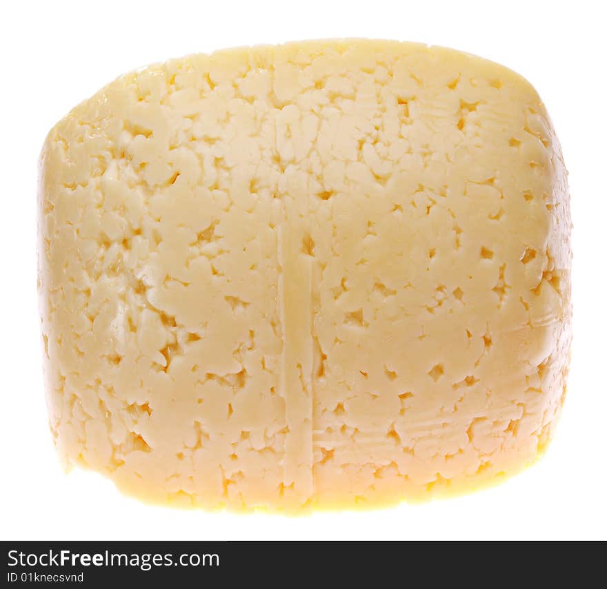 Big piece of cheese isolated on the white. Big piece of cheese isolated on the white.