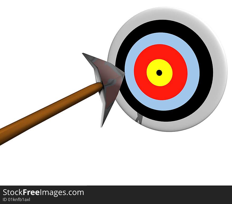 Illustration of a target about to be hit by an arrow. Illustration of a target about to be hit by an arrow