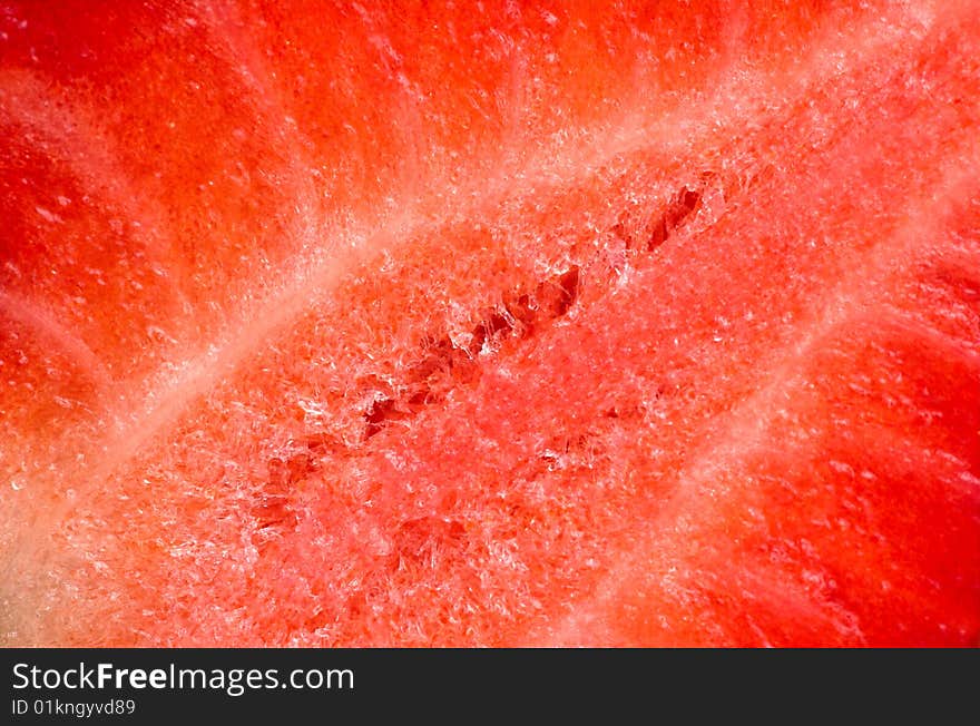 Slice of strawberry crystals background. Slice of strawberry crystals background