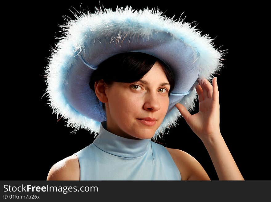 Brunette Girl With Cowboy Hat