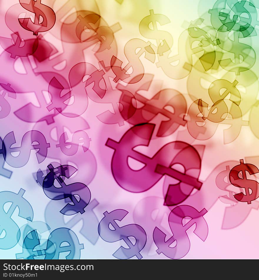 Background With Symbol Of Dollars