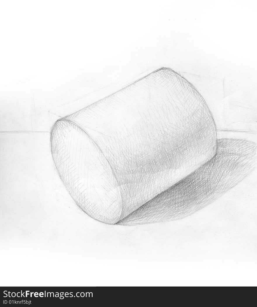 Educational drawing of the gypsum  cylinder