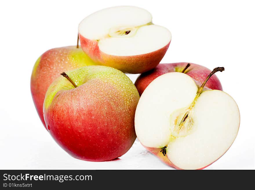 Red apples isolated on white background