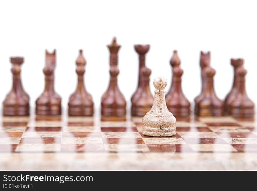 Stone chess isolated on a white background