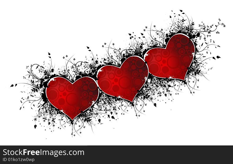 Red Heart  on a white background. Red Heart  on a white background