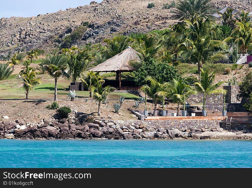 A tropical resort in the caribbean