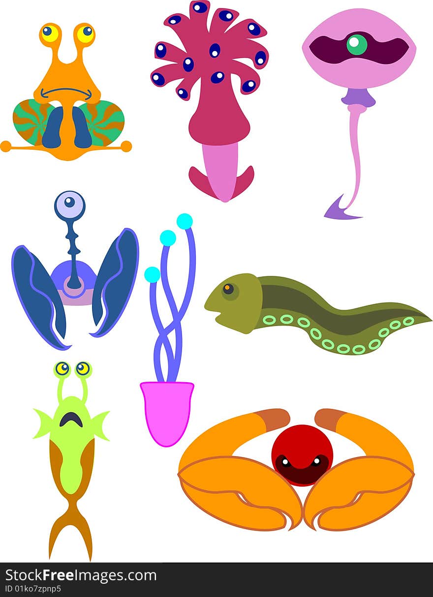 Cute clip art sea monsters