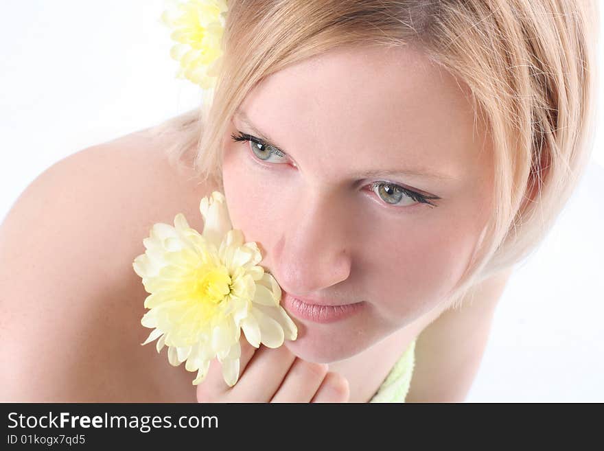 Close-up portrait of beautiful blond girl. Close-up portrait of beautiful blond girl