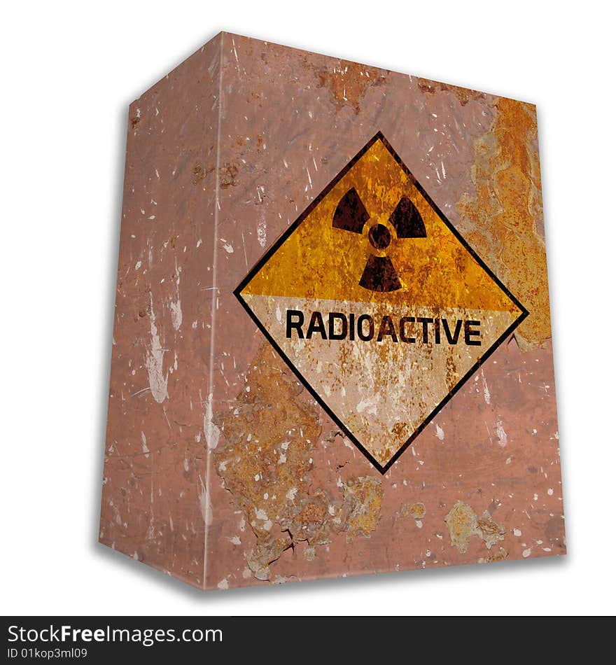 Box of rusted iron for radioactive material