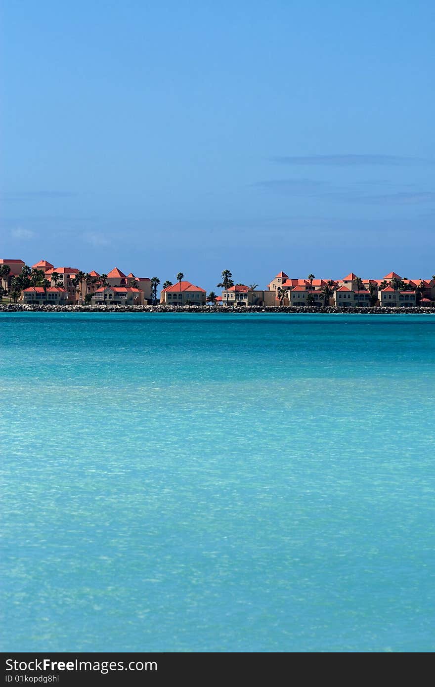 Hotel resort under a blue sky and sea. Hotel resort under a blue sky and sea