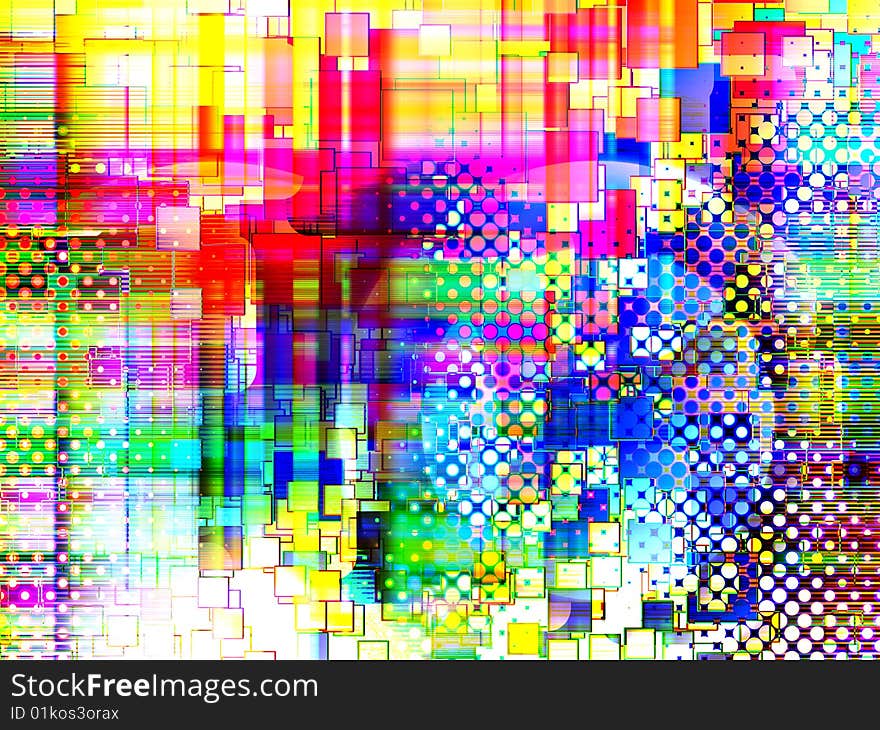 Colourful background abstract made of shapes.