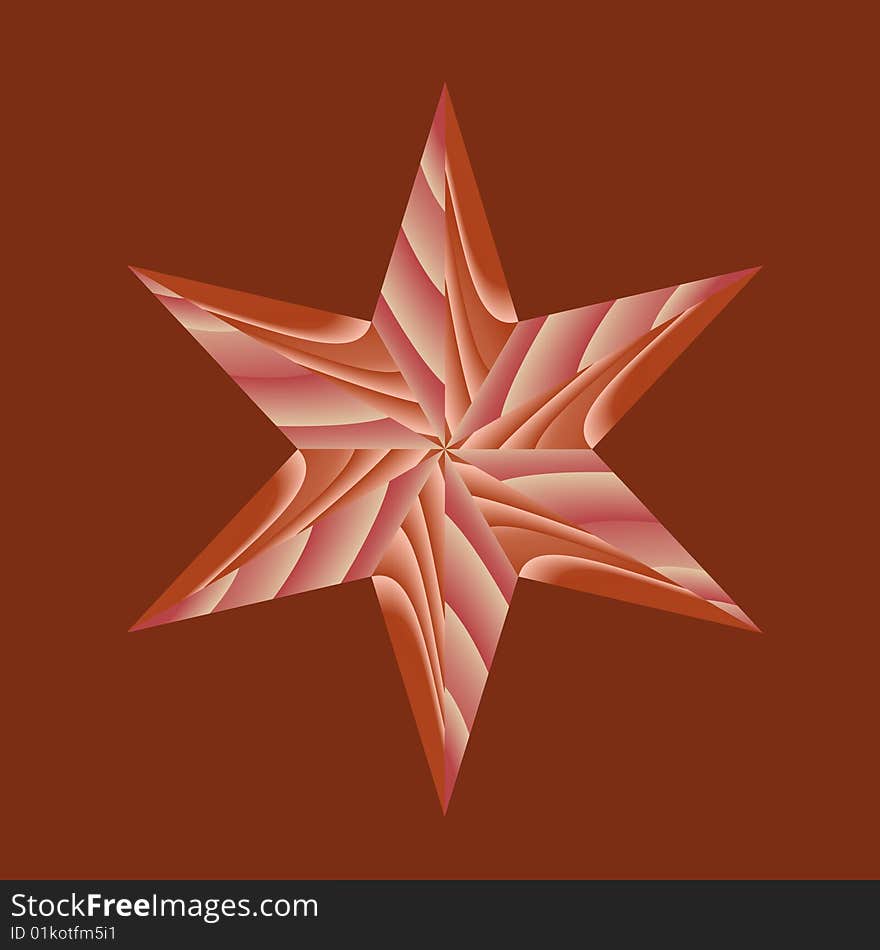 Wooden star. Parquet element. Vector. Without mesh.