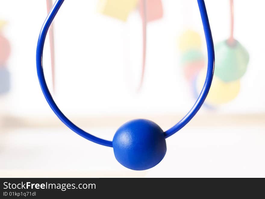 Hanging 	abstract geometric Blue Sphere. Hanging 	abstract geometric Blue Sphere