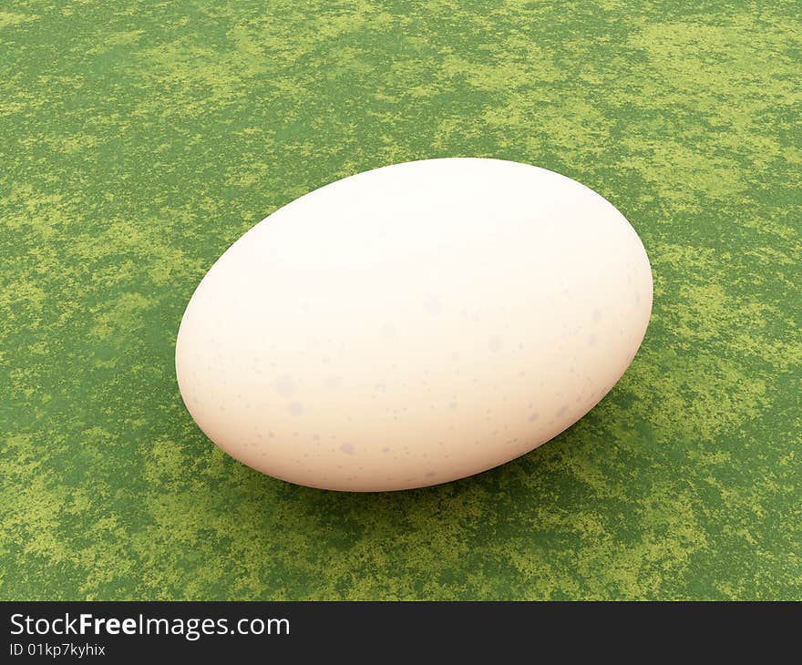 Single egg on the ground.