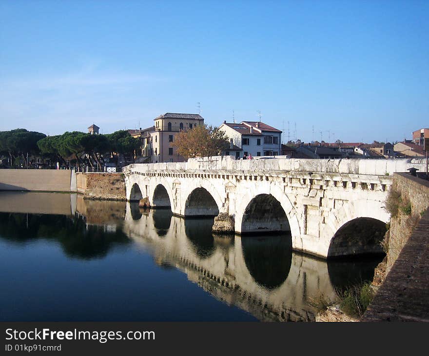 Bridge over the river in the Rimini