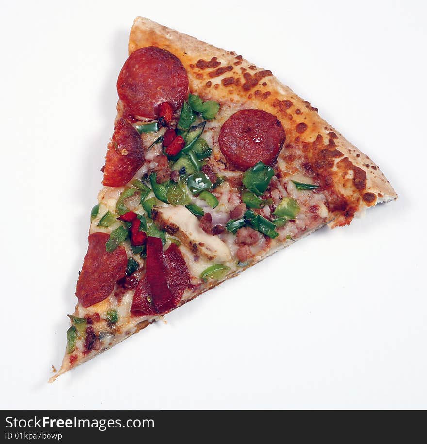 Hot and fresh pizza slice