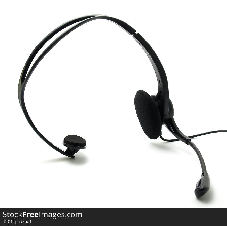 Headphones with mike for suitable contact in internet. Headphones with mike for suitable contact in internet